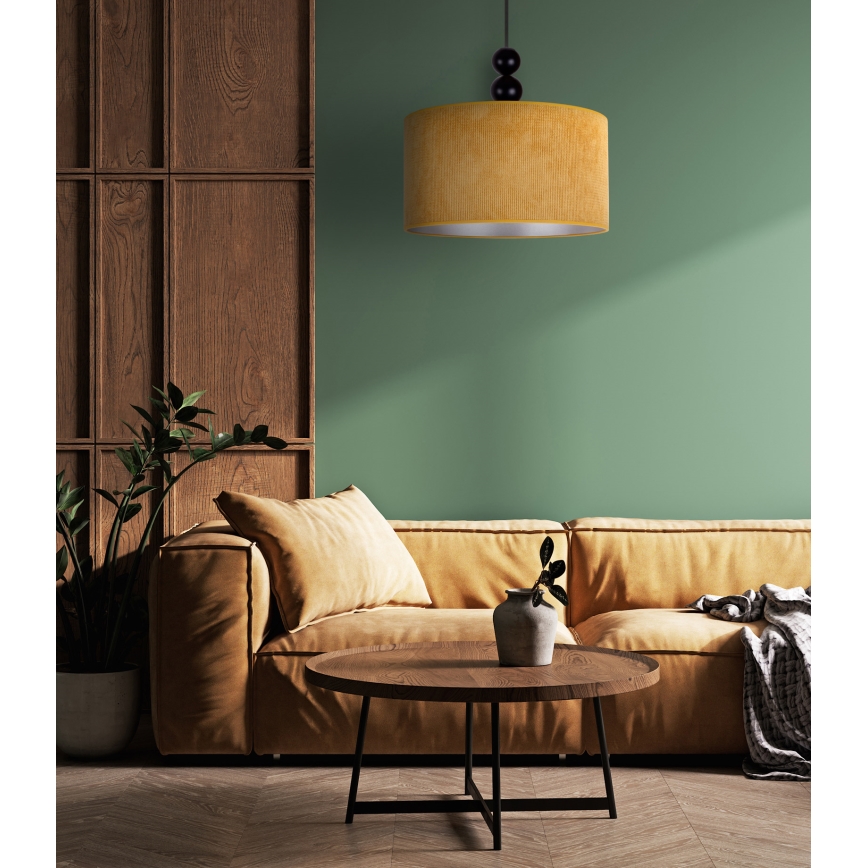 Duolla - Candeeiro suspenso LYON 1xE27/15W/230V diâmetro 40 cm amarelo