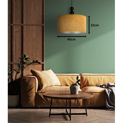 Duolla - Candeeiro suspenso LYON 1xE27/15W/230V diâmetro 40 cm amarelo