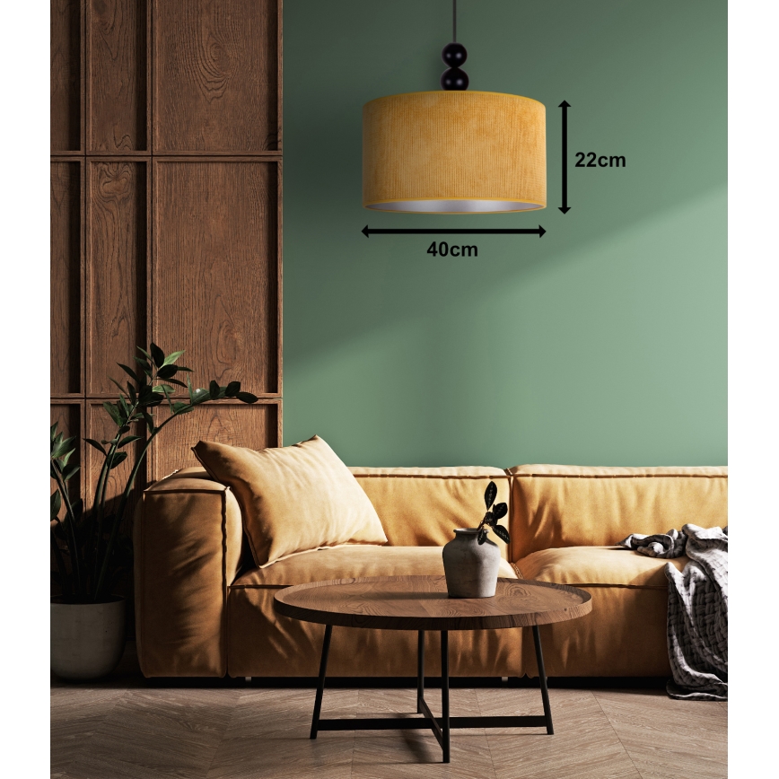 Duolla - Candeeiro suspenso LYON 1xE27/15W/230V diâmetro 40 cm amarelo