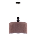 Duolla - Candeeiro suspenso LYON 1xE27/15W/230V diâmetro 40 cm castanho