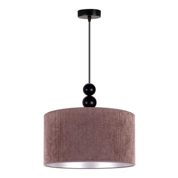 Duolla - Candeeiro suspenso LYON 1xE27/15W/230V diâmetro 40 cm castanho