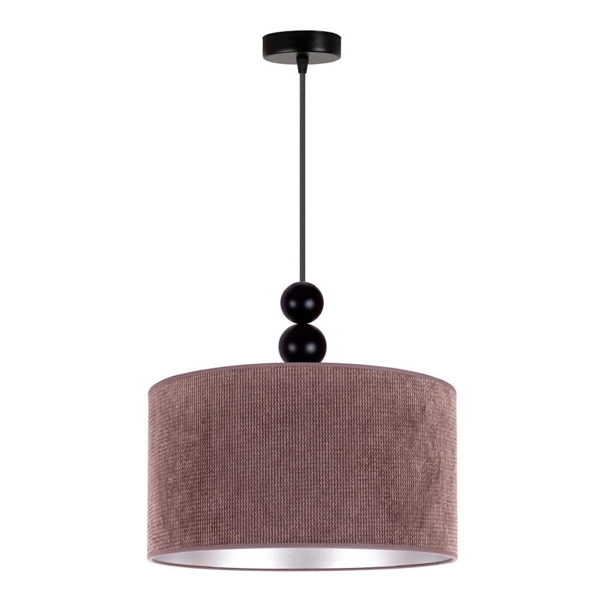 Duolla - Candeeiro suspenso LYON 1xE27/15W/230V diâmetro 40 cm castanho