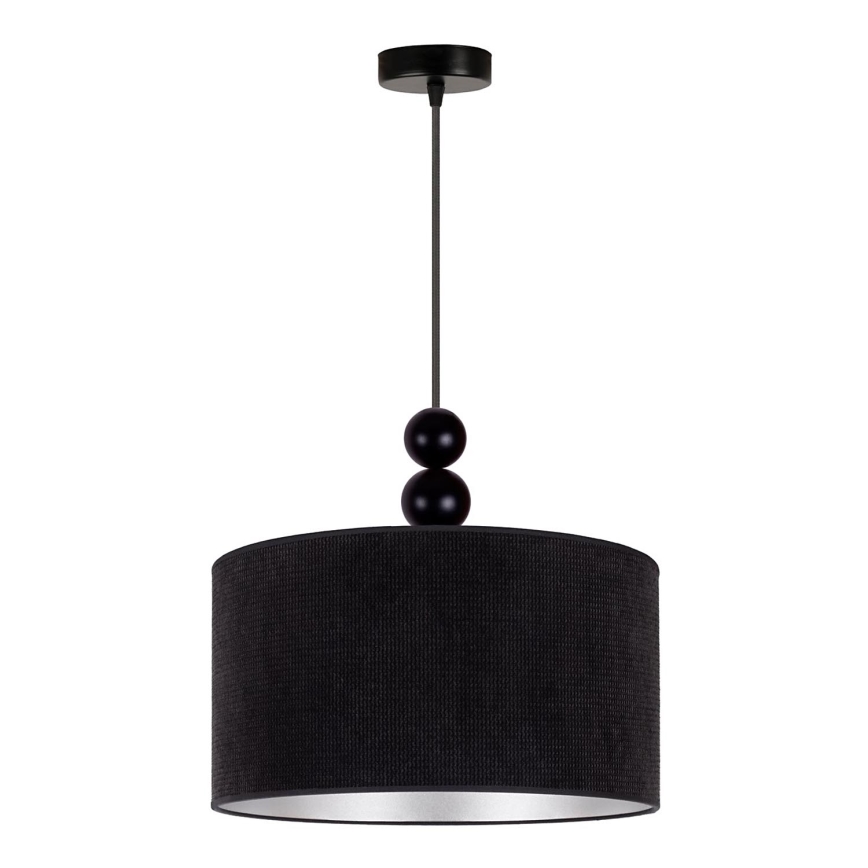 Duolla - Candeeiro suspenso LYON 1xE27/15W/230V diâmetro 40 cm preto