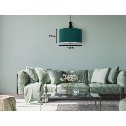 Duolla - Candeeiro suspenso LYON 1xE27/15W/230V diâmetro 40 cm verde