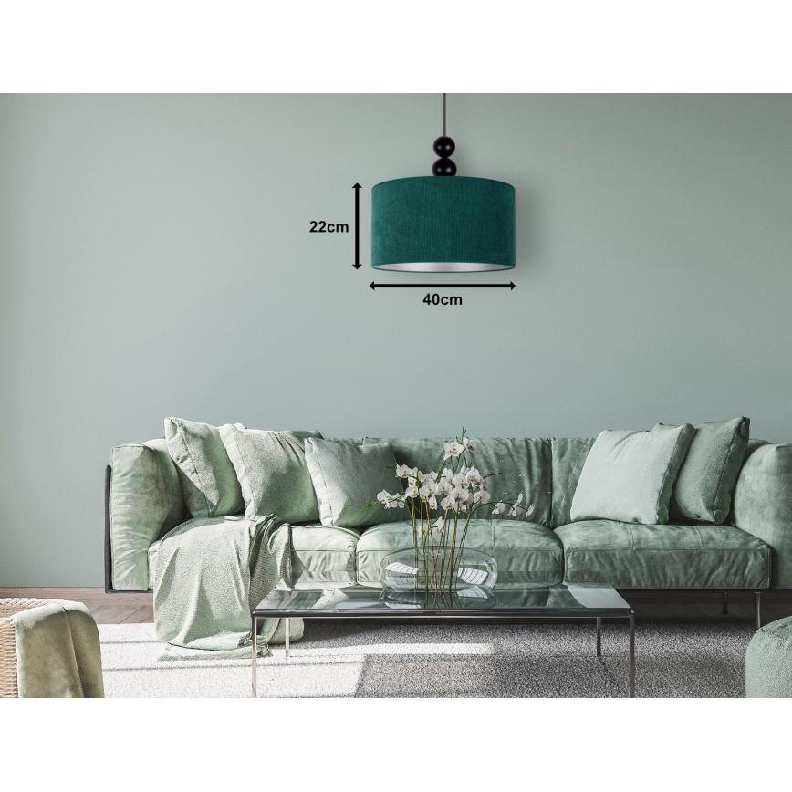 Duolla - Candeeiro suspenso LYON 1xE27/15W/230V diâmetro 40 cm verde
