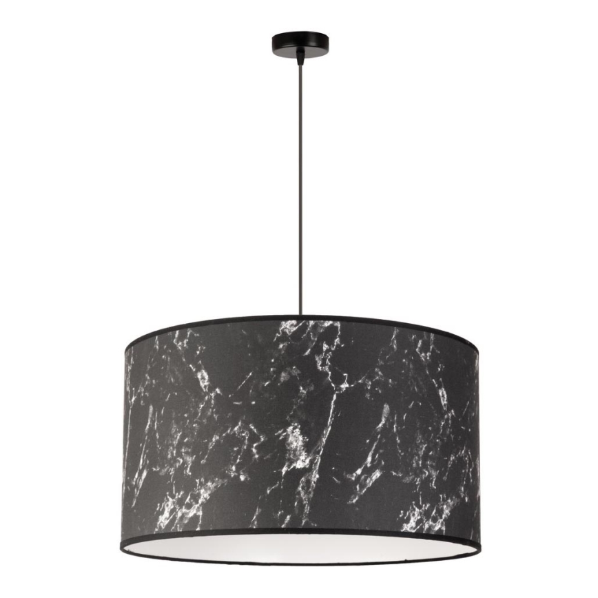 Duolla - Candeeiro suspenso MARBLE 1xE27/40W/230V diâmetro 45 cm preto/branco