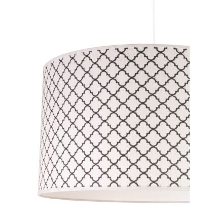 Duolla - Candeeiro suspenso MAROKO 1xE27/40W/230V diâmetro 45 cm branco/preto