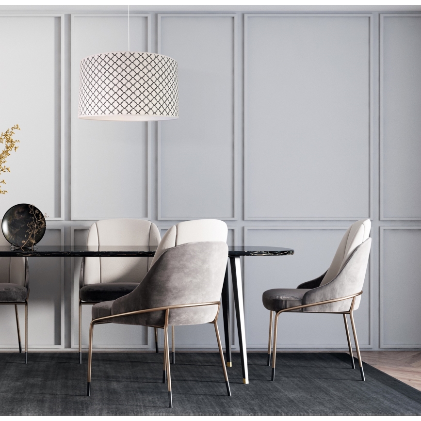 Duolla - Candeeiro suspenso MAROKO 1xE27/40W/230V diâmetro 45 cm branco/preto