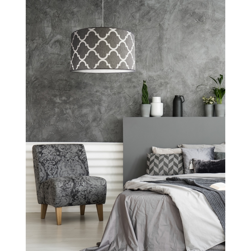 Duolla - Candeeiro suspenso MAROKO 1xE27/40W/230V diâmetro 45 cm cinzento/branco