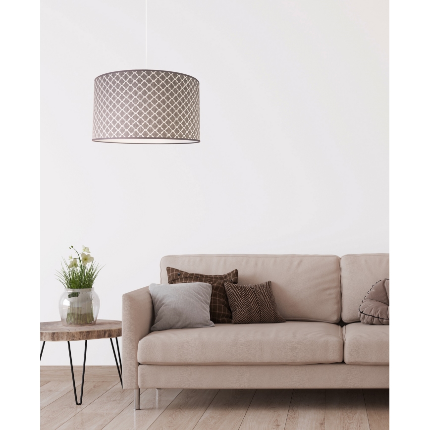 Duolla - Candeeiro suspenso MAROKO 1xE27/40W/230V diâmetro 45 cm cinzento