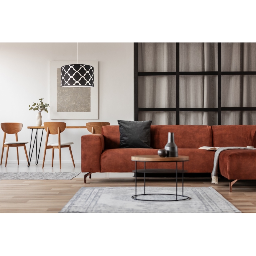 Duolla - Candeeiro suspenso MAROKO 1xE27/40W/230V diâmetro 45 cm preto/branco