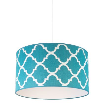 Duolla - Candeeiro suspenso MAROKO 1xE27/40W/230V diâmetro 45 cm turquesa/branco