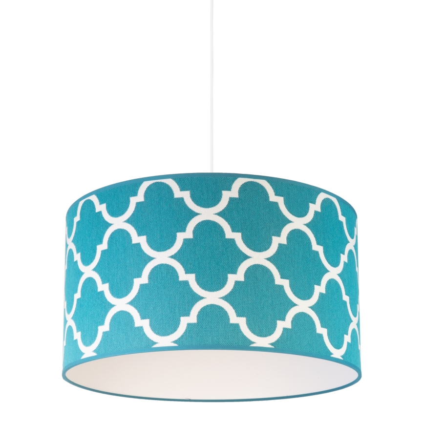 Duolla - Candeeiro suspenso MAROKO 1xE27/40W/230V diâmetro 45 cm turquesa/branco