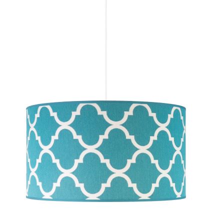 Duolla - Candeeiro suspenso MAROKO 1xE27/40W/230V diâmetro 45 cm turquesa/branco