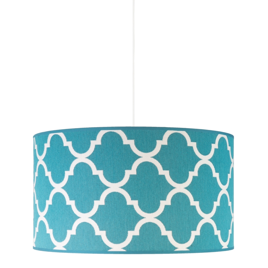 Duolla - Candeeiro suspenso MAROKO 1xE27/40W/230V diâmetro 45 cm turquesa/branco
