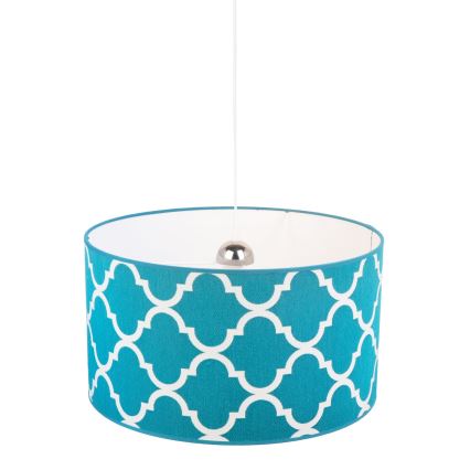 Duolla - Candeeiro suspenso MAROKO 1xE27/40W/230V diâmetro 45 cm turquesa/branco