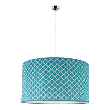 Duolla - Candeeiro suspenso MAROKO 1xE27/40W/230V diâmetro 45 cm turquesa/branco