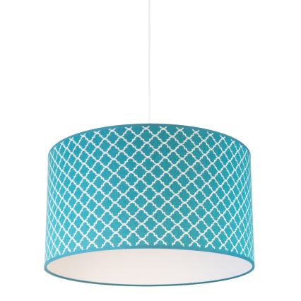 Duolla - Candeeiro suspenso MAROKO 1xE27/40W/230V diâmetro 45 cm turquesa/branco