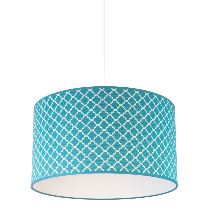 Duolla - Candeeiro suspenso MAROKO 1xE27/40W/230V diâmetro 45 cm turquesa/branco