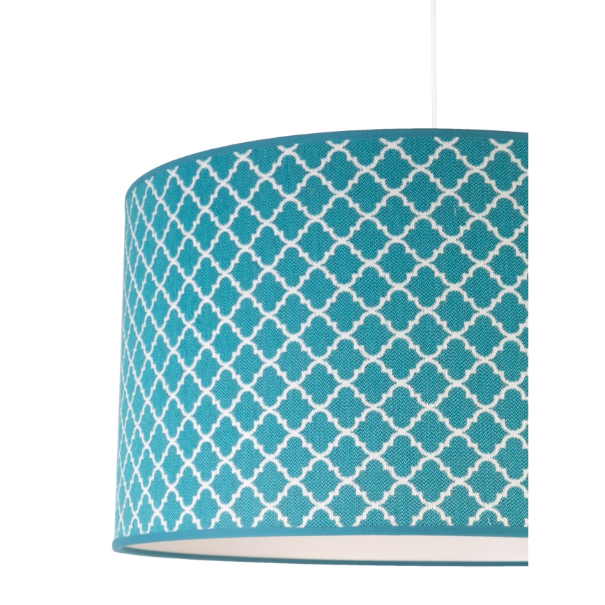 Duolla - Candeeiro suspenso MAROKO 1xE27/40W/230V diâmetro 45 cm turquesa/branco