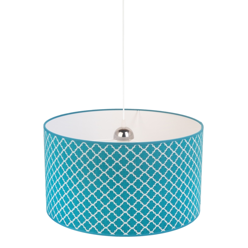 Duolla - Candeeiro suspenso MAROKO 1xE27/40W/230V diâmetro 45 cm turquesa/branco