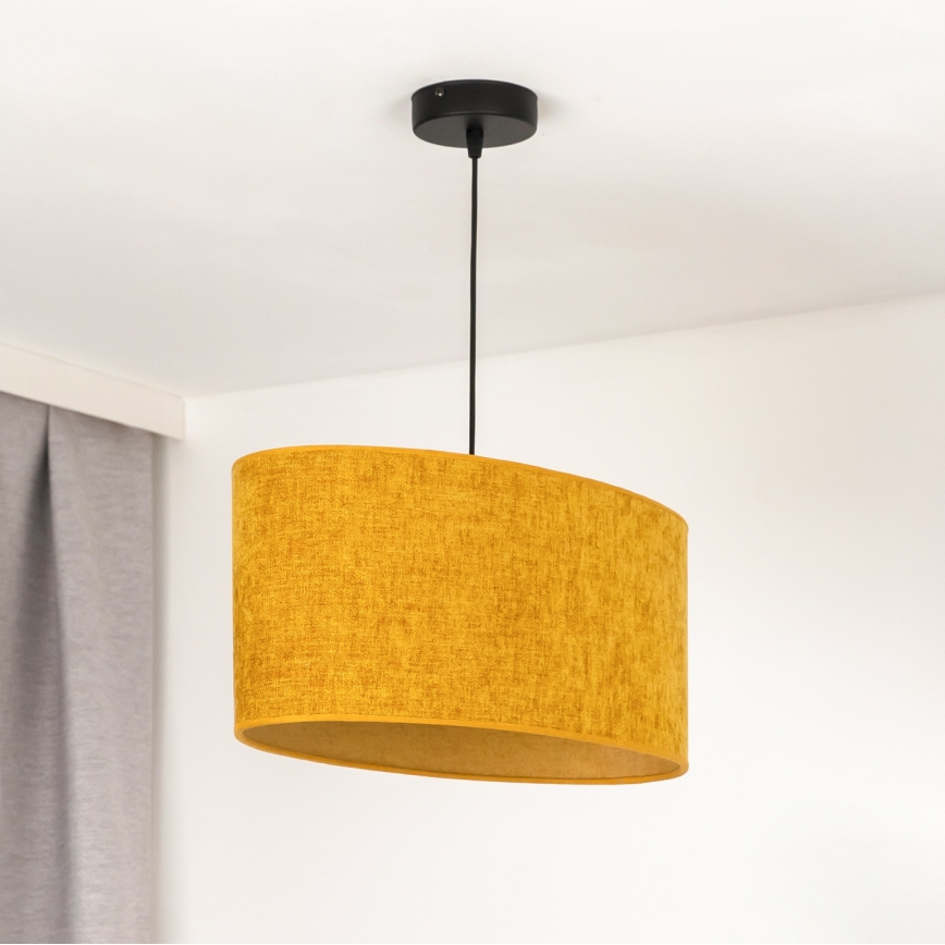 Duolla - Candeeiro suspenso OVAL 1xE27/15W/230V castanho