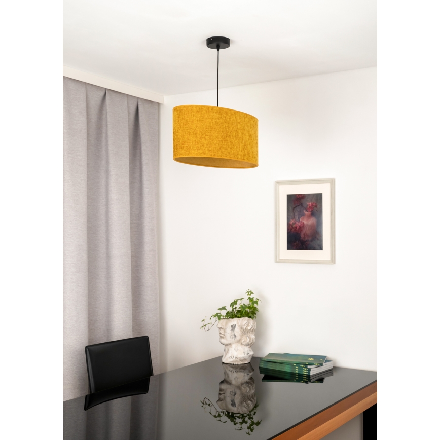 Duolla - Candeeiro suspenso OVAL 1xE27/15W/230V castanho