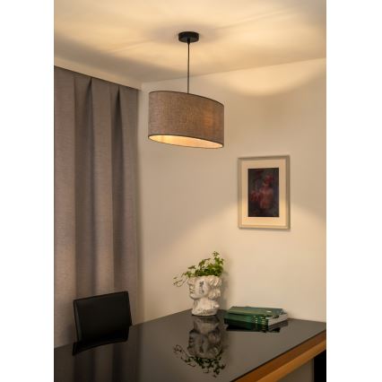 Duolla - Candeeiro suspenso OVAL 1xE27/15W/230V castanho