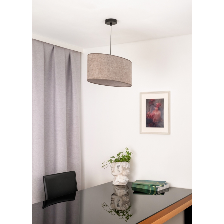 Duolla - Candeeiro suspenso OVAL 1xE27/15W/230V castanho