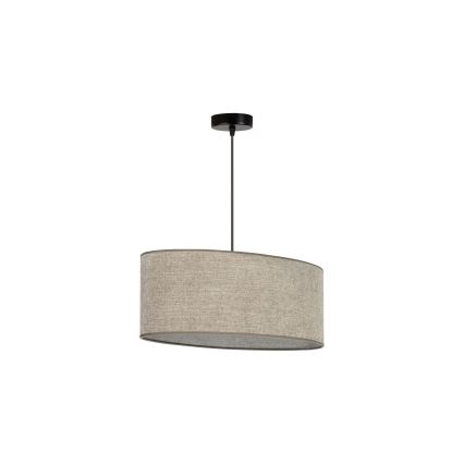Duolla - Candeeiro suspenso OVAL 1xE27/15W/230V castanho