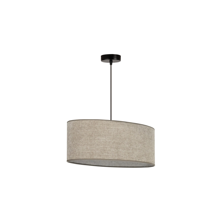 Duolla - Candeeiro suspenso OVAL 1xE27/15W/230V castanho