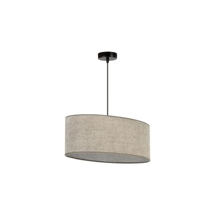 Duolla - Candeeiro suspenso OVAL 1xE27/15W/230V castanho