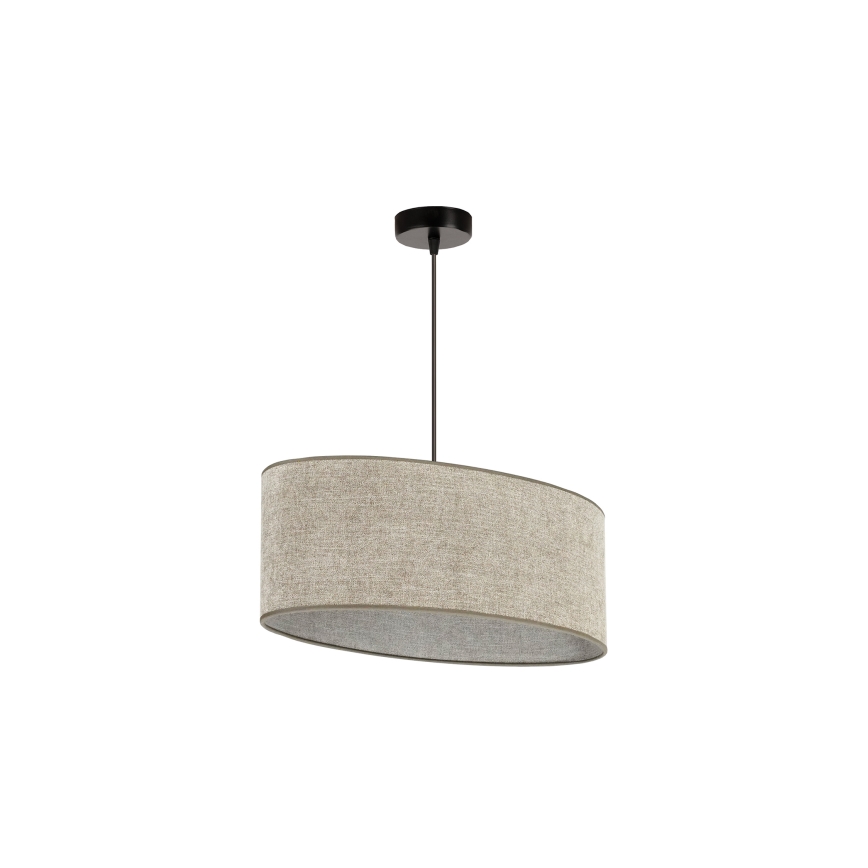 Duolla - Candeeiro suspenso OVAL 1xE27/15W/230V castanho