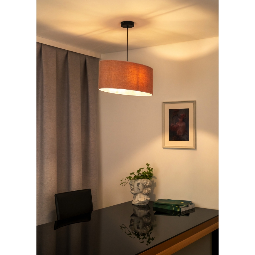 Duolla - Candeeiro suspenso OVAL 1xE27/15W/230V rosa