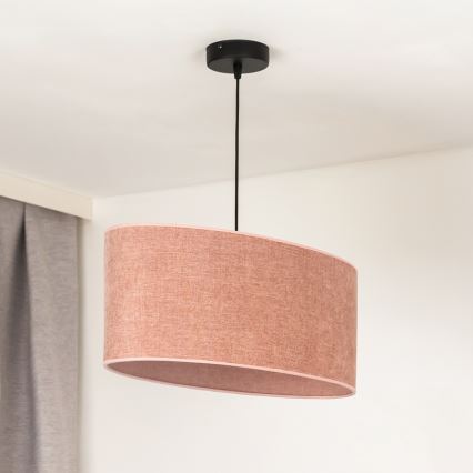 Duolla - Candeeiro suspenso OVAL 1xE27/15W/230V rosa