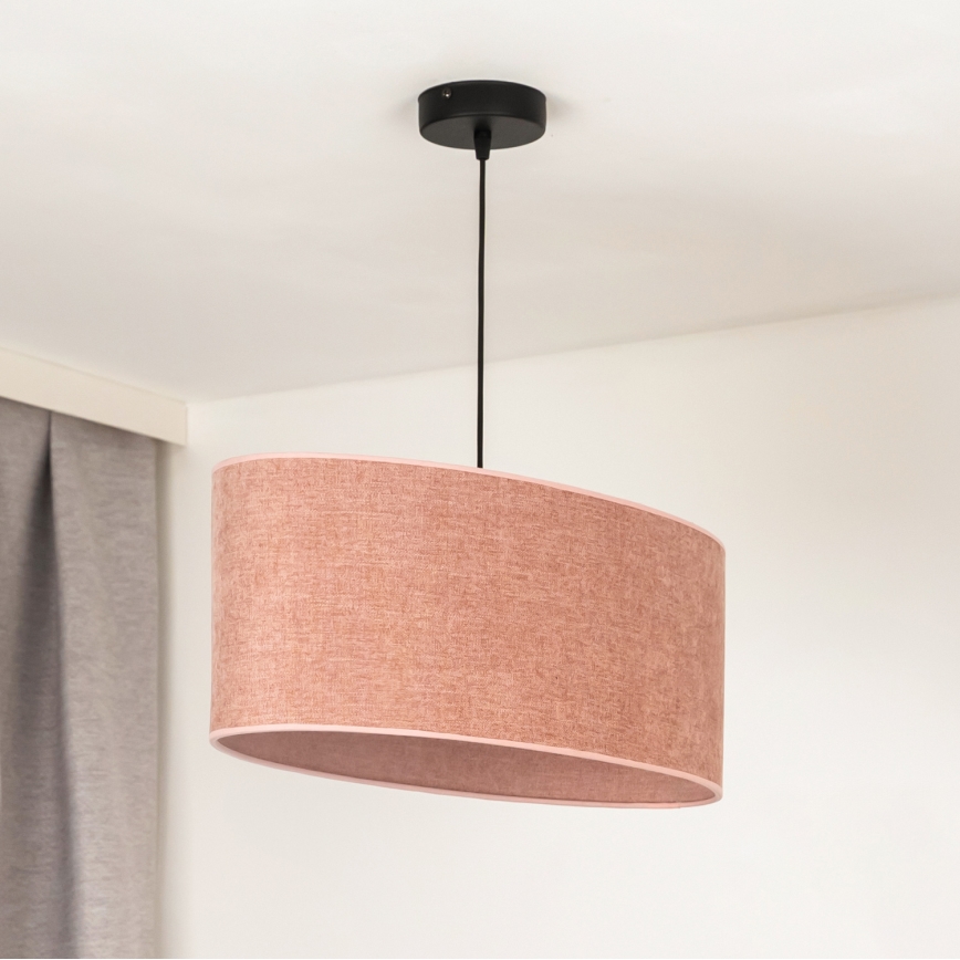 Duolla - Candeeiro suspenso OVAL 1xE27/15W/230V rosa