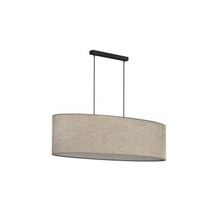 Duolla - Candeeiro suspenso OVAL 2xE27/15W/230V castanho
