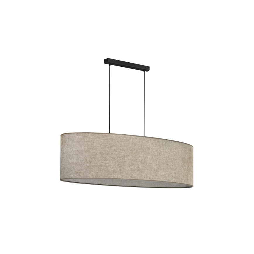 Duolla - Candeeiro suspenso OVAL 2xE27/15W/230V castanho
