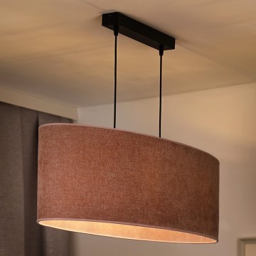 Duolla - Candeeiro suspenso OVAL 2xE27/15W/230V rosa