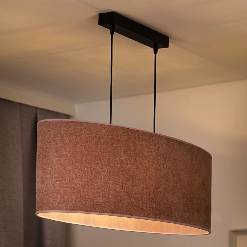 Duolla - Candeeiro suspenso OVAL 2xE27/15W/230V rosa