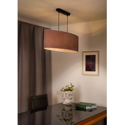 Duolla - Candeeiro suspenso OVAL 2xE27/15W/230V rosa