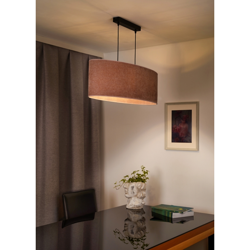 Duolla - Candeeiro suspenso OVAL 2xE27/15W/230V rosa