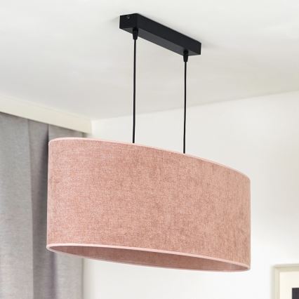 Duolla - Candeeiro suspenso OVAL 2xE27/15W/230V rosa