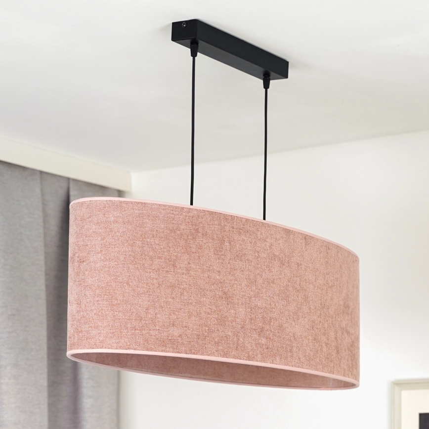 Duolla - Candeeiro suspenso OVAL 2xE27/15W/230V rosa