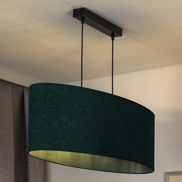 Duolla - Candeeiro suspenso OVAL 2xE27/15W/230V verde