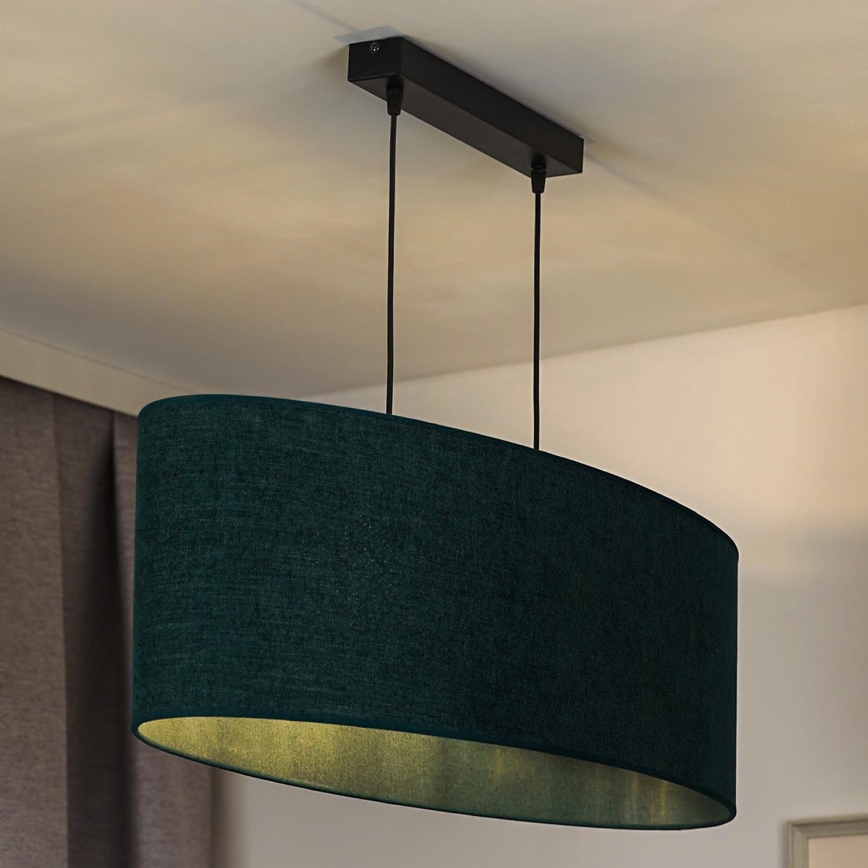 Duolla - Candeeiro suspenso OVAL 2xE27/15W/230V verde