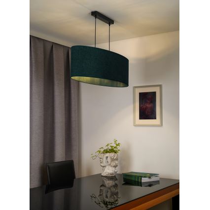 Duolla - Candeeiro suspenso OVAL 2xE27/15W/230V verde