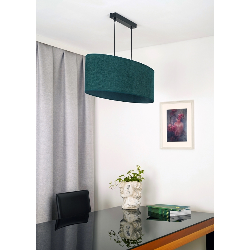Duolla - Candeeiro suspenso OVAL 2xE27/15W/230V verde