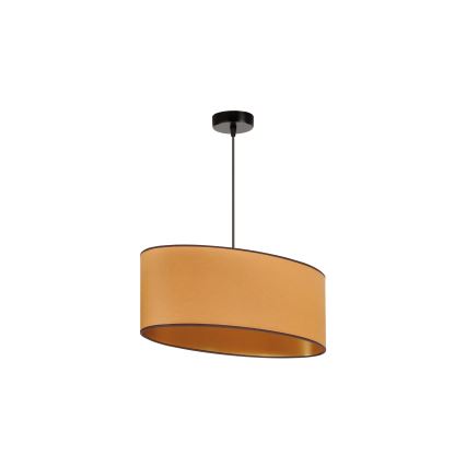 Duolla - Candeeiro suspenso OVAL VEGAN 1xE27/15W/230V castanho