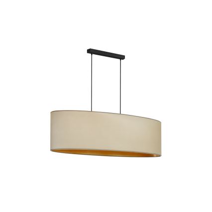 Duolla - Candeeiro suspenso OVAL VEGAN 2xE27/15W/230V bege